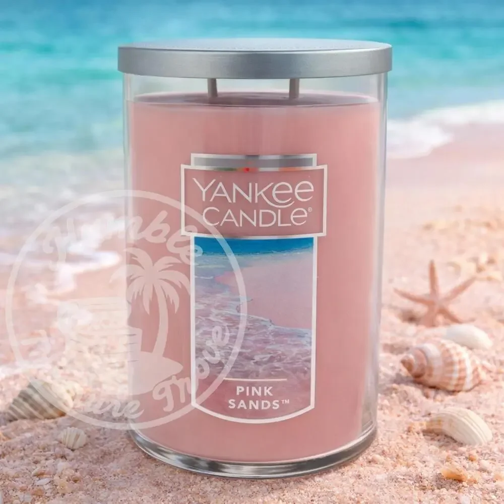Yankee Candle Pink Sands Large 22oz 2-Wick Tumbler Candle Tropical Scent‎